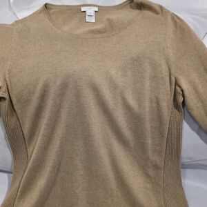 J. Jill Camel Long Sleeve Knit Top